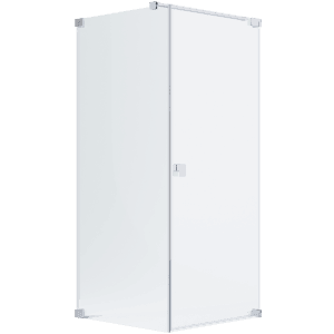 Schöner Wohnen Eckdusche mit Drehtür und Seitenwand, silbermatte Beschläge, 80x80x200 cm.