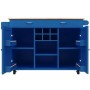 okwish Kücheninsel mit Speicherraum Multifunktion Küche 102x45x92cm Blau