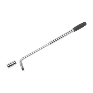 LUX Radmutternschlüssel mit Teleskopstiel und 17/19 mm Nuss für PKW Reifenwechsel.