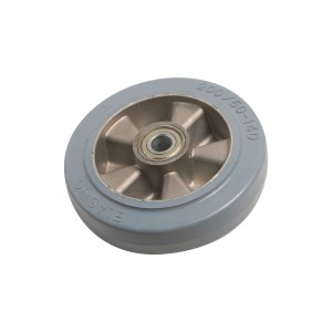 Graues Schwerlast-Rad, 200 mm, mit Aluminiumfelge und Kugellager, Traglast 400 kg.