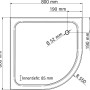 Technische Zeichnung der Schulte ExpressPlus Runddusche AlexaStyle2.0 inkl. Duschwanne 80x80cm mit Maßen.