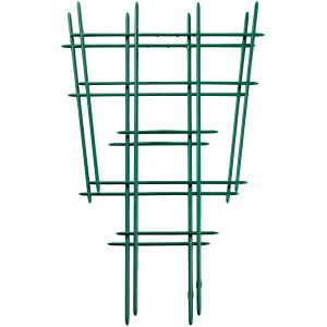 Zwei grüne, gerade Blumengitter (44 cm) aus Kunststoff für Topfpflanzen.