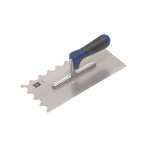 LUX Glättekelle rostfrei Spezial Comfort mit Rundzahnung für Fliesen- und Fußbodenkleber.