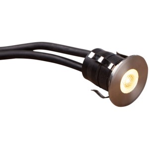 Heissner Decklight, 1W Einbauleuchte für Teichbeleuchtung, Edelstahl, warmweißes Licht.