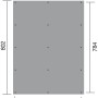 Draufsicht Weka Doppelcarport mit Maßen: 603x802 cm (oben) und 576x784 cm (unten).