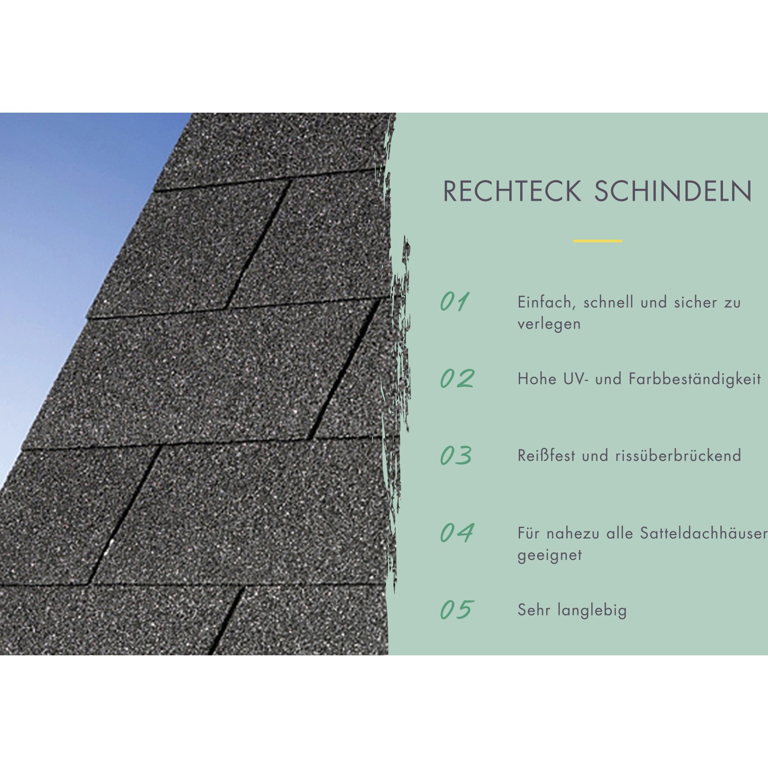 Detailaufnahme der schwarzen Dachschindeln des Karibu Holz-Gartenhauses Tessin 1.