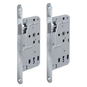Zwei Basi Zimmertürschlösser ES 927 BB DIN Rechts, Edelstahl, im Set.