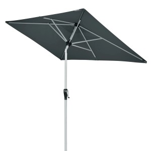 Doppler Marktschirm Active, 210x140 cm, anthrazit, mit Knickfunktion. Rechteckiger Sonnenschirm für Balkon und Garten.