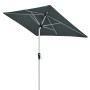 Doppler Marktschirm Active, 210x140 cm, anthrazit, mit Knickfunktion. Rechteckiger Sonnenschirm für Balkon und Garten.