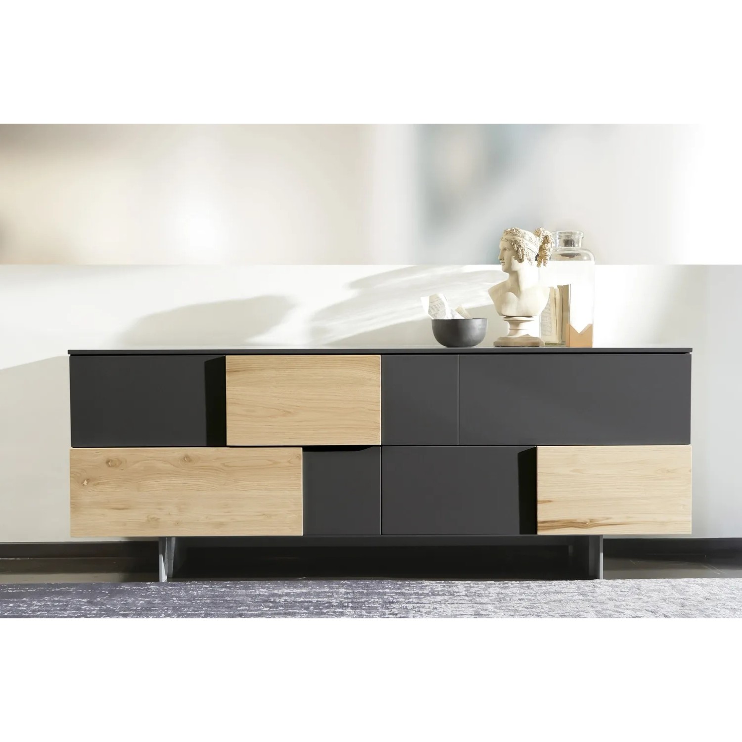 d-c-fix Klebefolie Uni Seidenmatt anthrazit, 45cm x 2m, zur individuellen Dekoration.