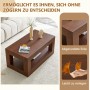 okwish Couchtisch mit MDF Doppelschicht Wohnzimmer Lager Regal 93x53x45cm Walnuss_8