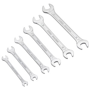 6-teiliger LUX Gabelschlüssel Satz (6-17 mm) aus Chrom-Vanadium-Stahl.