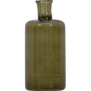 Grüne Glasvase, 22,25 cm hoch, Ø 10,25 cm. Dekorative Blumenvase für Schnittblumen und Sträuße.