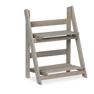 Relaxdays Blumentreppe Holz Grau Klappbar 51,5 cm x 41 cm x 24 cm 1,5 kg