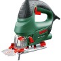 Grüne Bosch Stichsäge PST 800 PEL mit CutControl und Blasfunktion für präzise Schnitte.