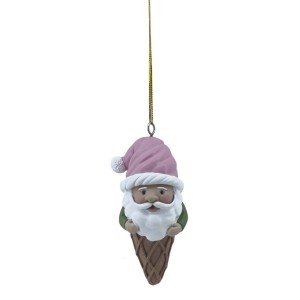 Dekorative Weihnachtsmann-Figur als Anhänger, 11,5 cm, in Form einer Eiswaffel.