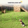 PawHut Agility Set: Vier grüne Kunststoff-Hürden auf Rasen für Hundetraining. Höhenverstellbar, stabil.