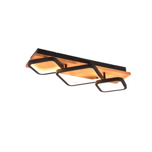 Trio LED-Deckenleuchte Rama 1-flammig Schwarz Matt 67,5 cm x 32,5