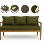 Grünes Setgarden Bankkissen für 3-Sitzer Gartenbank, 150x60 cm + 3 Rückenkissen.