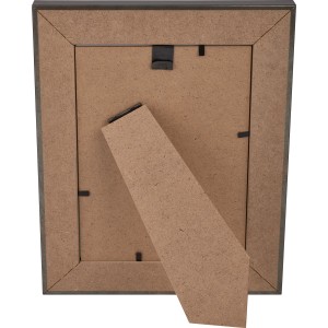 Rückseite des silbernen MDF-Bilderrahmens Venezia 13x18 cm mit Aufsteller.