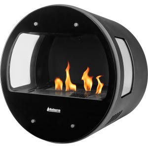 Aduro Bioethanol-Ofen B1 aus Stahl mit Flammen, Deko-Kamin für Innenräume.