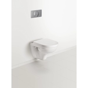Villeroy & Boch O.Novo WC-Set compact mit CeramicPlus und WC-Sitz, wandhängend.