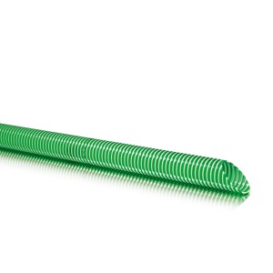 Grüner Fitt Spiralschlauch (Ø 32 mm) für Gartenbewässerung und Wasserabpumpen.