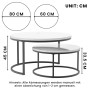 okwish Beistelltisch mit Stapelbarem Metallrahmen Wohnzimmer 87x 87x13cm Schwarz_5