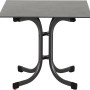 Quadratischer, anthrazitfarbener Siena Garden Klapptisch Sola, 80x80 cm, ideal für Balkon und Garten.