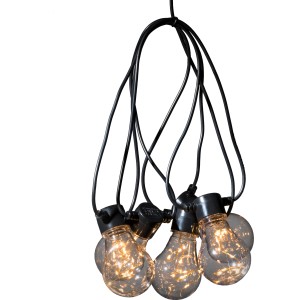 Konstsmide LED Biergartenkette mit 10 LED Tropfen Leuchtmitteln für stimmungsvolle Außenbeleuchtung.