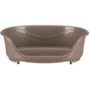 Jollypaw Kunststoffbett Jayson, Größe 4, 77x93 cm, taupe, mit Belüftungslöchern.
