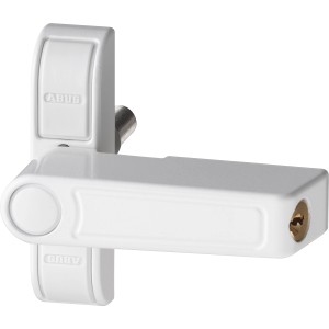 Weißes Abus Fensterschloss 2510 zur Tür- und Fenstersicherung.