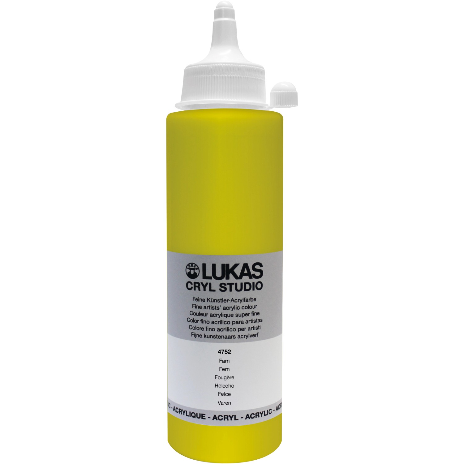 Lukas Cryl Studio Acrylfarbe in Farn, 250ml Flasche für Bastelfarben.
