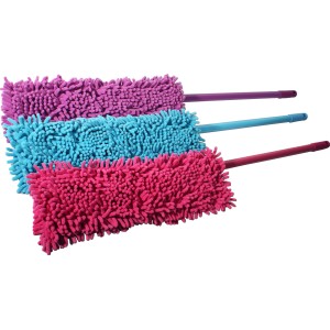 Saubermeister Bodenwischer Mikrofaser in Pink, Türkis und Lila. Reinigungsgerät mit Teleskopstiel.
