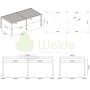 Technische Zeichnung der Weide Deluxe Plus Aluminium-Terrassenüberdachung mit elektrischem Lamellendach, 4x8m.