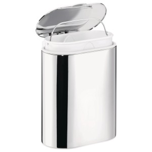 Tesa Elegaant Kosmetikeimer Chrom mit offenem Deckel und herausnehmbarem Müllbehälter.