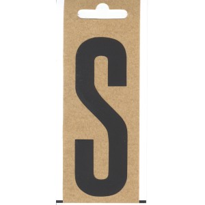 Schwarzer Folien-Buchstabe S, selbstklebend, 100 mm hoch, für Boote und Briefkästen.