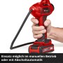 Einhell Akku-Autokompressor CE-CC 18 Li-Solo in Rot, mit Schlauch in Hand gehalten.