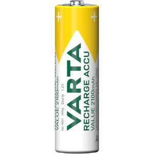 Varta Recharge Akku Mignon (AA) 2100 mAh, 4er-Pack, wiederaufladbar.