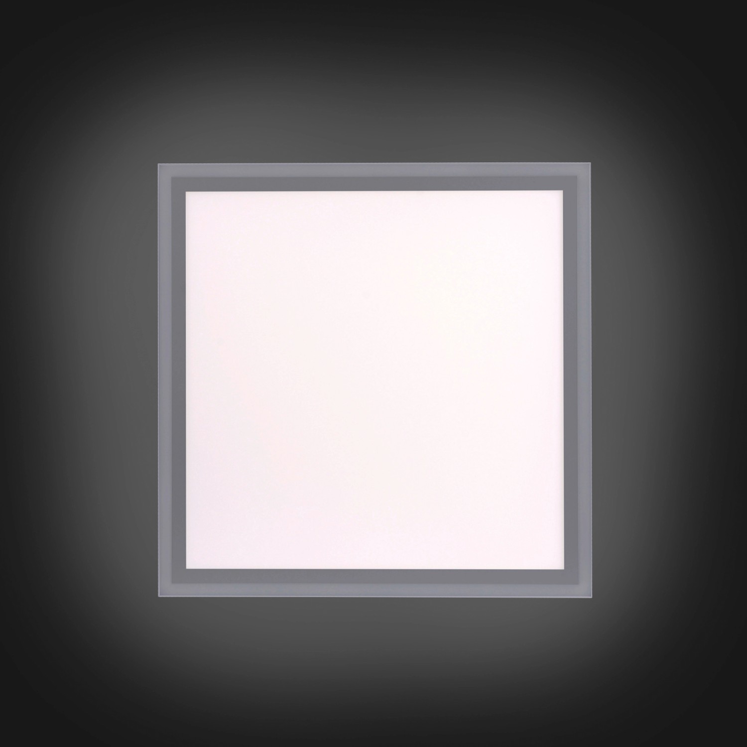 Quadratische, dimmbare LED-Deckenleuchte Edging in Weiß, 46,4x46,4 cm.