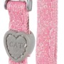 Rosa Trixie Katzenhalsband aus Nylon mit Glöckchen und Herzanhänger.