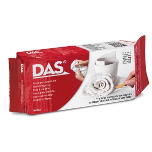 Packung DAS lufthärtende Modelliermasse, 1000g, weiß. Ideal für kreative Modellierarbeiten.