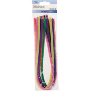 Bunte Biegeplüsch-Pfeifenputzer, 10 Stück, 50cm lang, zum Basteln und Dekorieren.