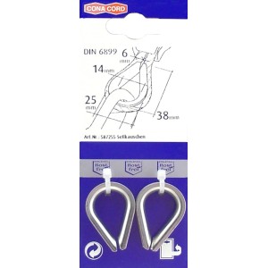 Conacord Seilkausche aus V4A-Stahl, 38 mm, für Seilbefestigung.