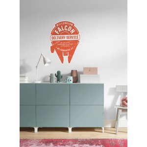 Star Wars Wandtattoo: Millennium Falcon Delivery Service Deko-Sticker, 50x70 cm.