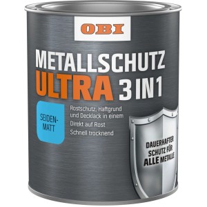 OBI Metallschutzlack Ultra Seidenmatt Schwarz 750 ml