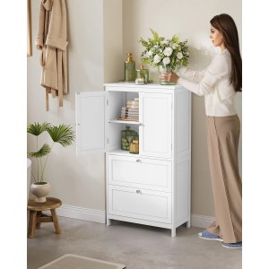 Songmics Badezimmerschrank Siren 30 x 60 x 110 cm Weiß