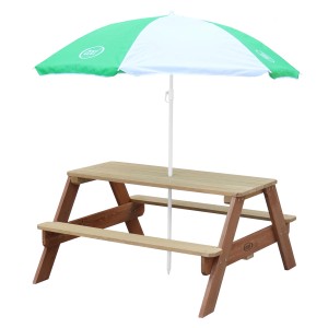 Axi Sonnenschirm Ø 125 cm, grün-weiß, für Gartenspielgeräte wie Picknicktische.