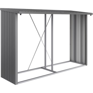 Biohort Kaminholzregal Woodstock 300, Quarzgrau-Metallic, Stahlblech, 199x286x70 cm.