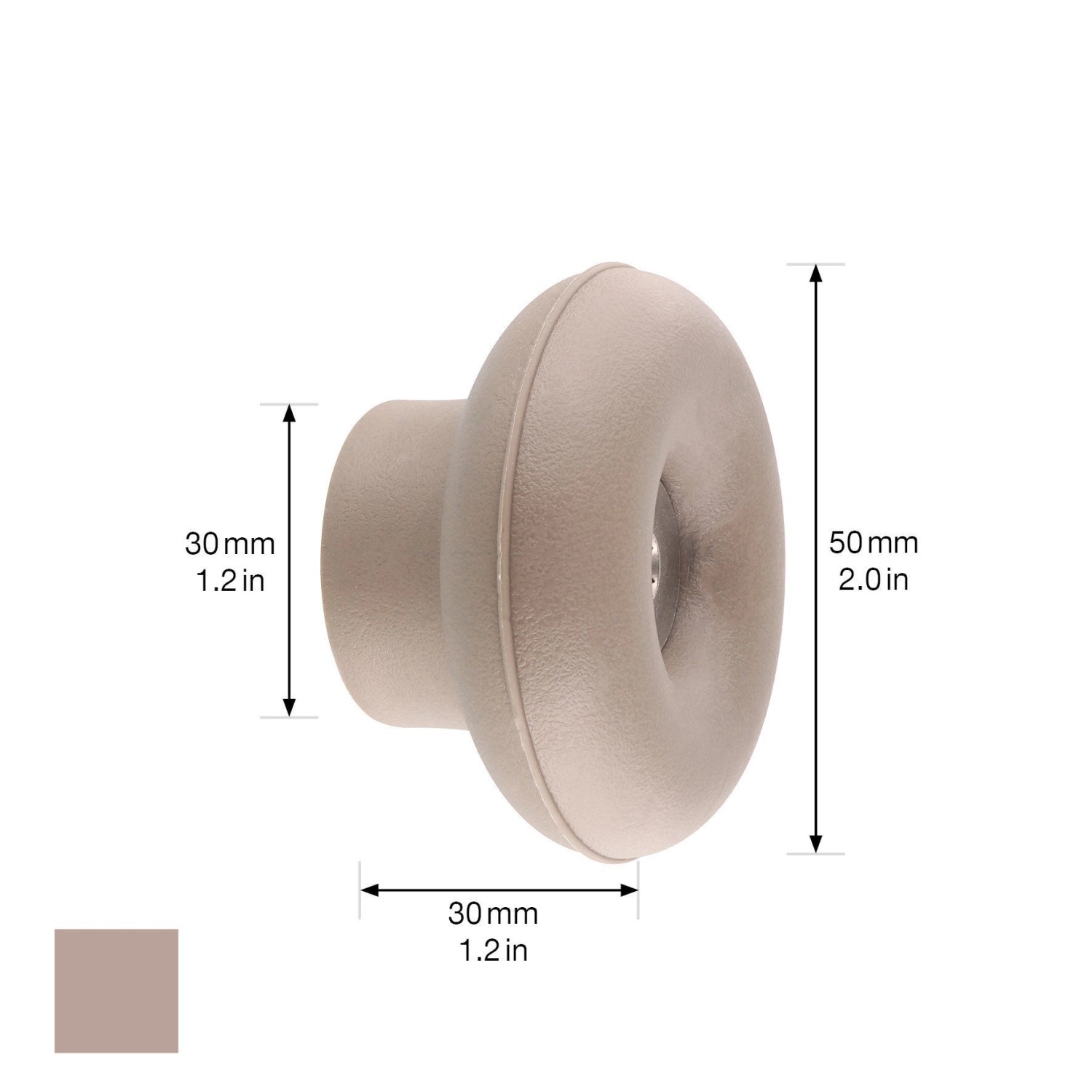 Wagner Wandhaken Hooks4home Dot, Ø 50 mm, Taupe. Dekorativer Haken für Küche, Bad und Flur.